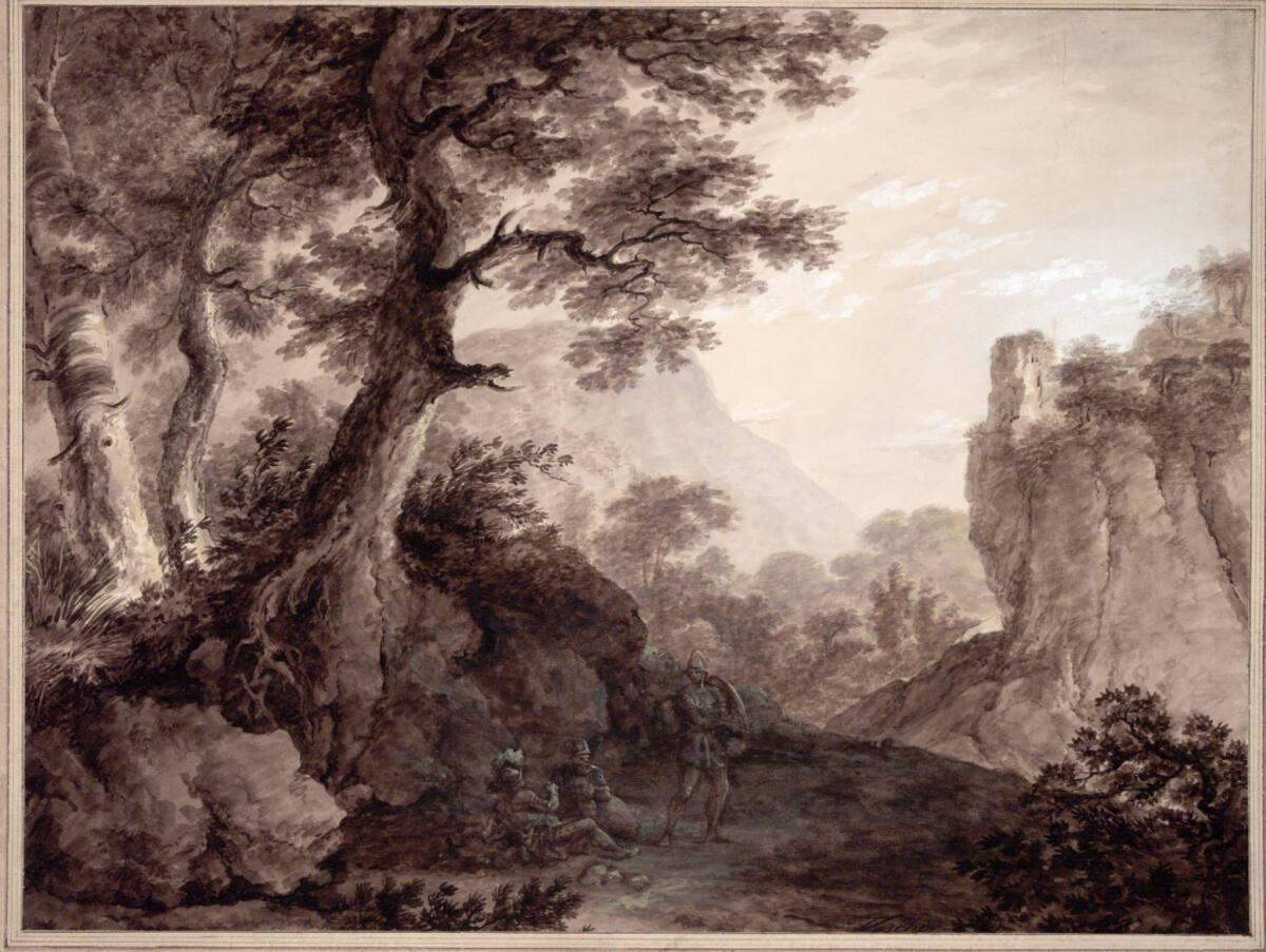 Joseph Fischer, Krieger in Landschaft rastend, Inv. Nr.: 14646