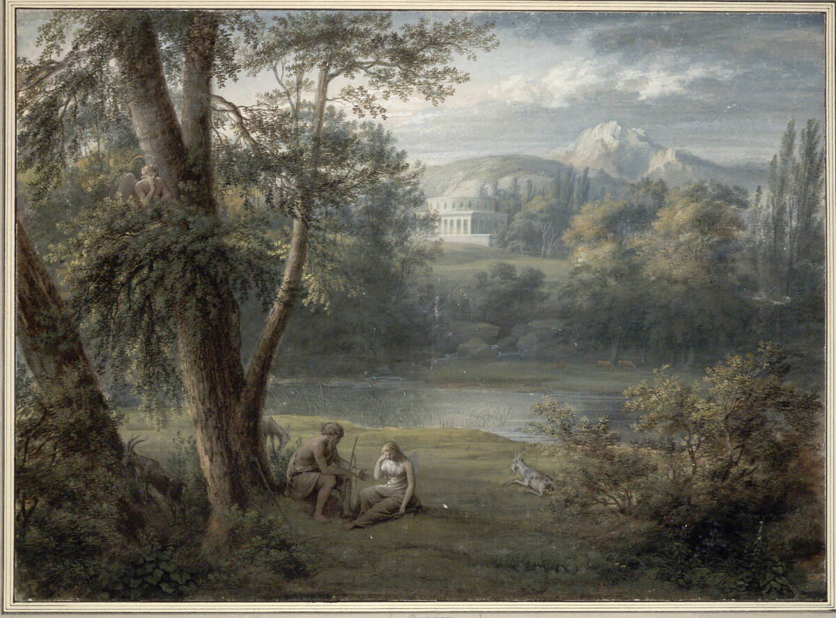 Trauernde Psyche in Landschaft, Jakob Gauermann