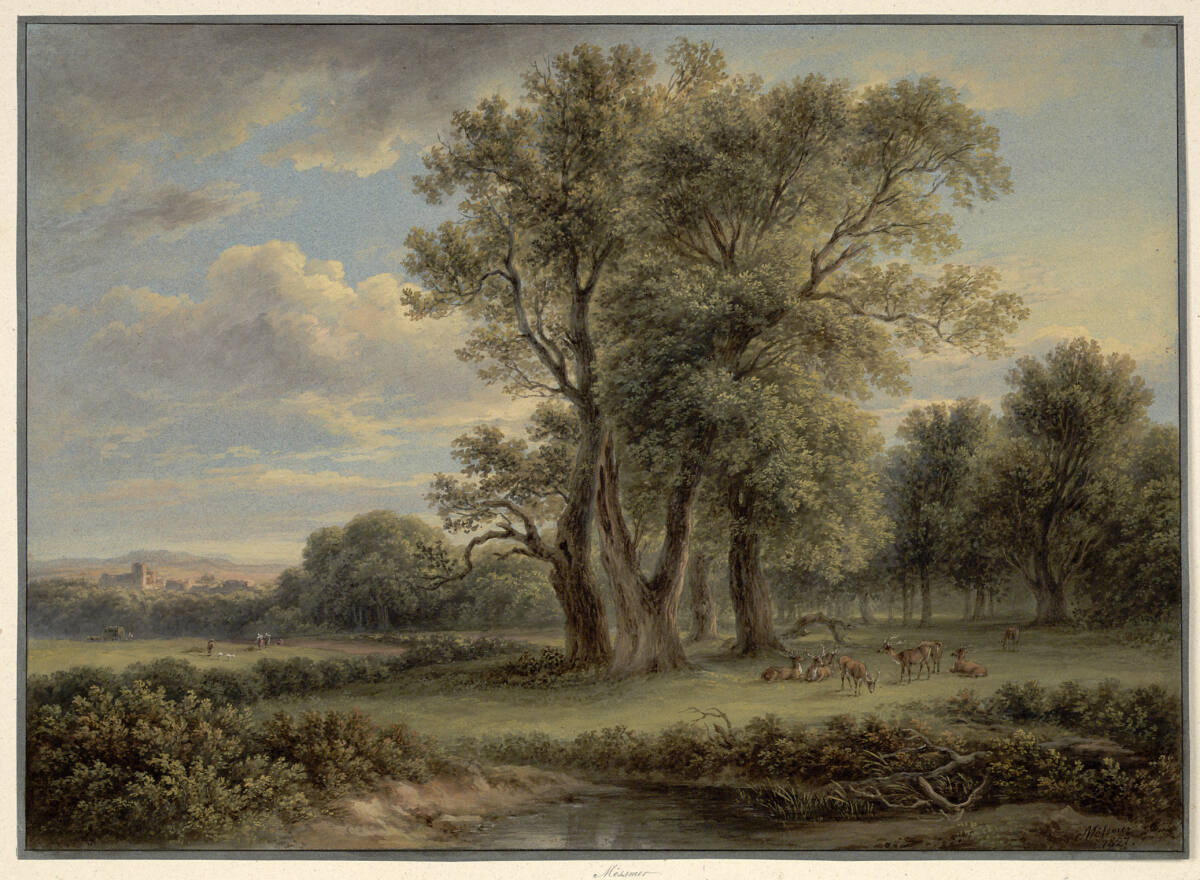 Hain mit Hirschen, Joseph Mössmer, 1827