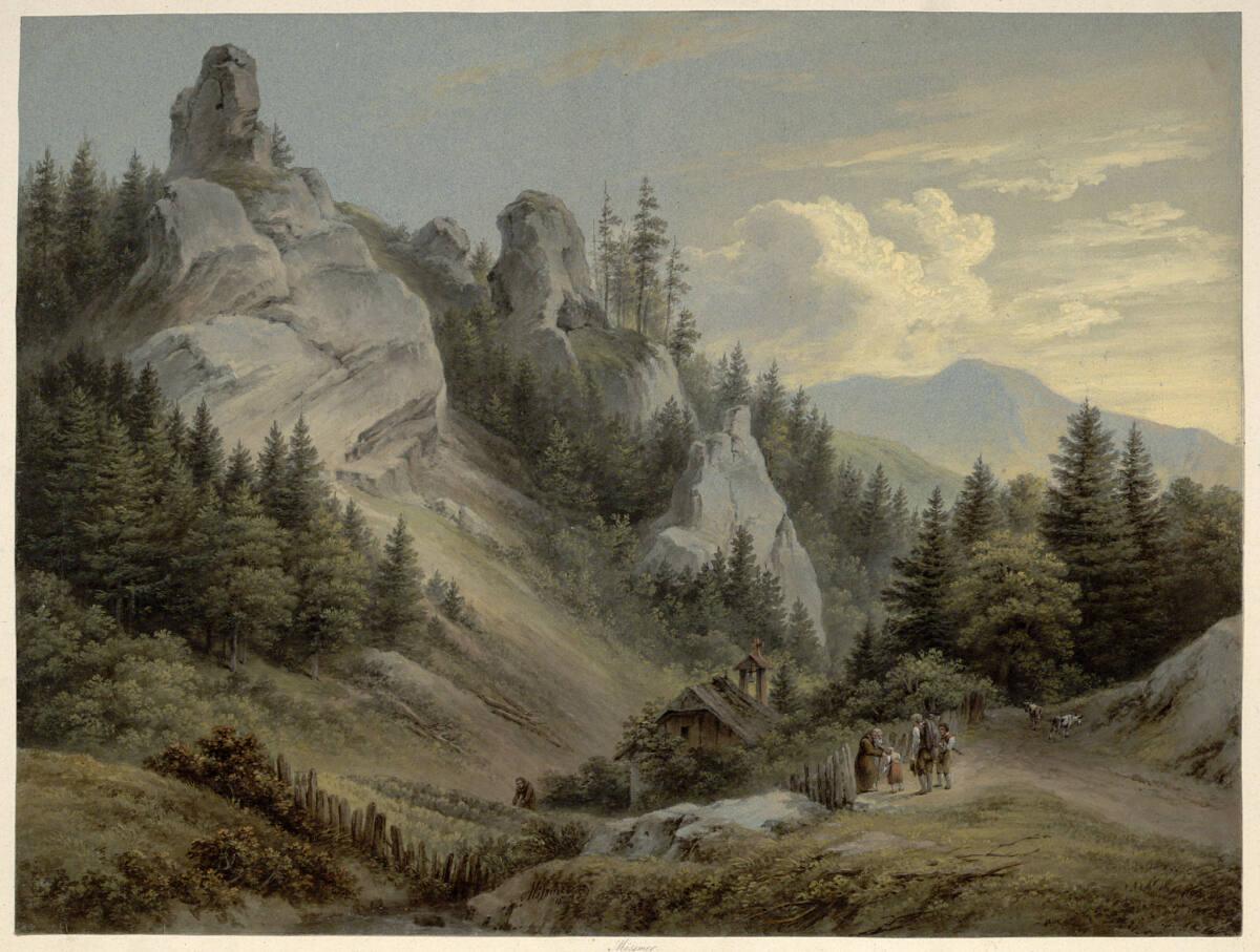 Joseph Mössmer, Felstal mit Einsiedlern, Inv. Nr.: 14828