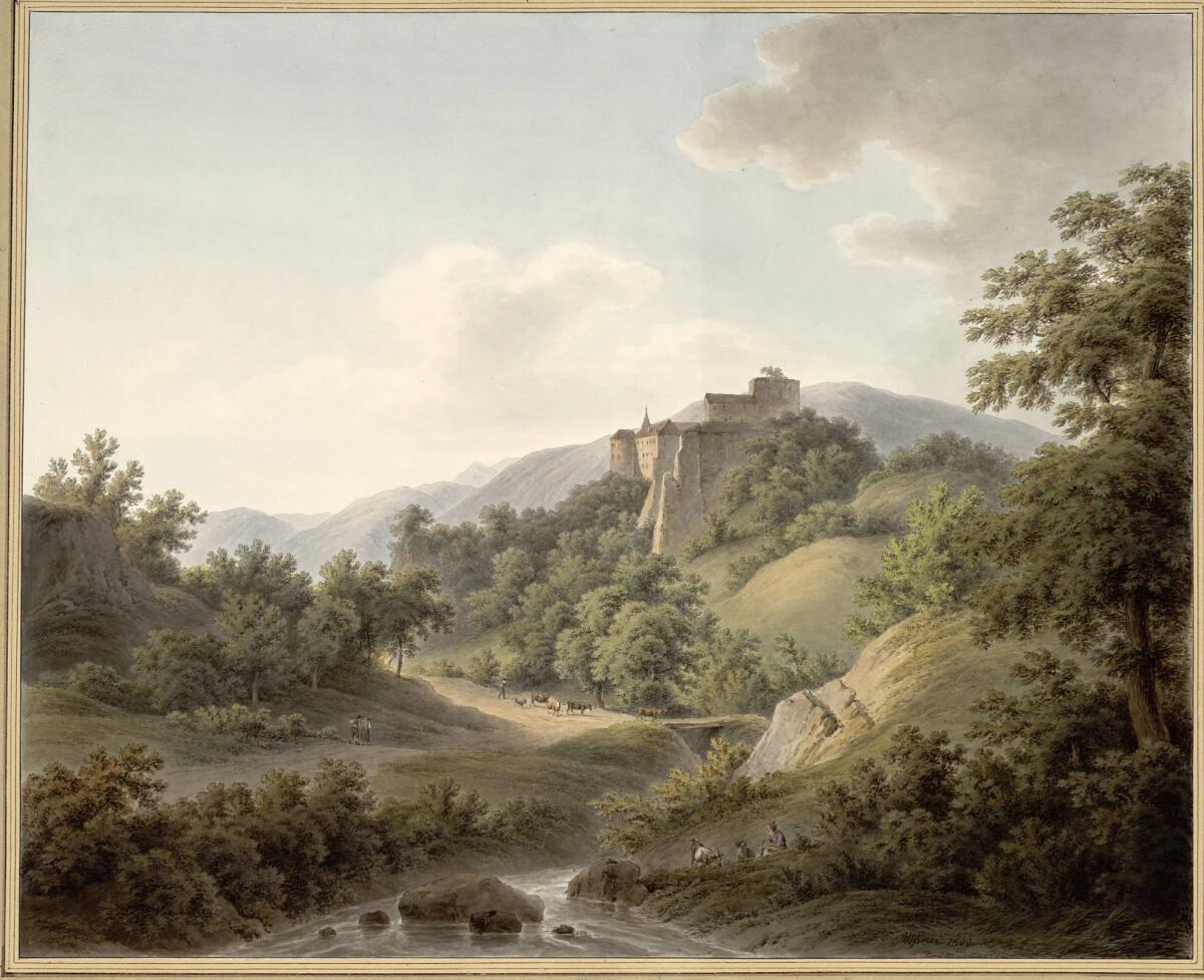 Joseph Mössmer, Blick auf Schloss Tirol, Inv. Nr.: 14832
