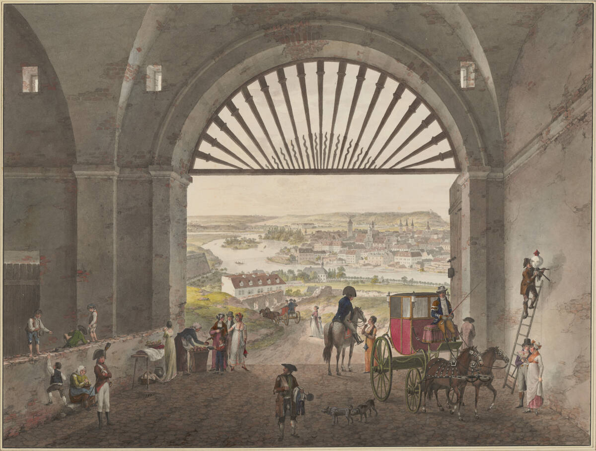 Blick von der Letná-Höhe auf die nordöstliche Prager Altstadt, Karel Postl