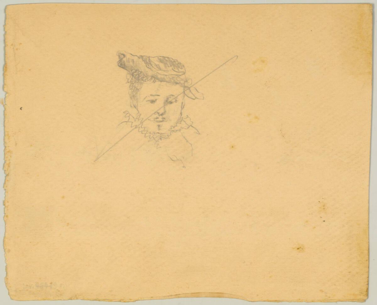 Josef Meder, Skizze eines männlichen Kopfes, Inv. Nr.: 46419v