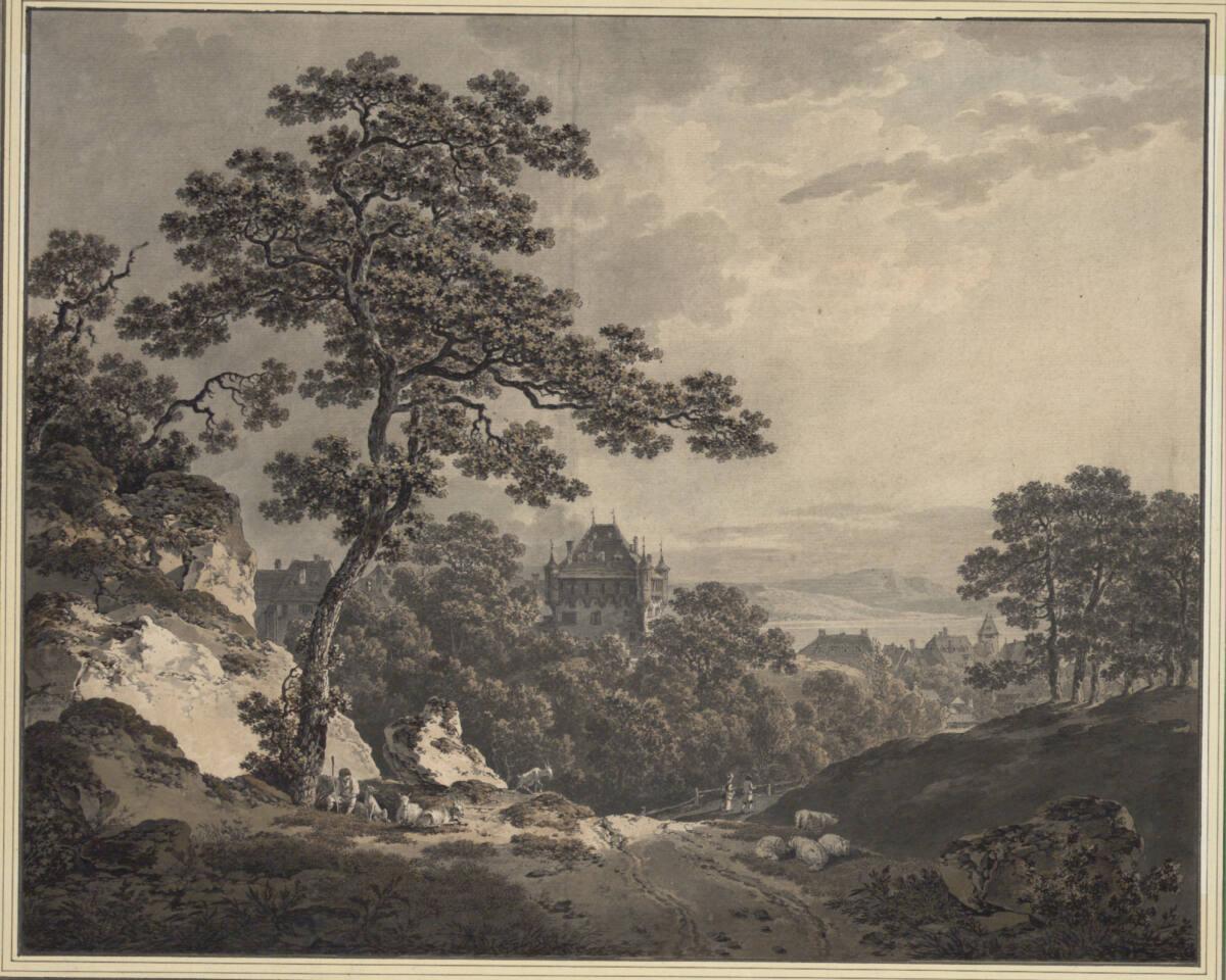 Marquard Fidel Dominikus Wocher, Lausanne, vom Kalvarienbergweg aus gesehen, Inv. Nr.: 14971