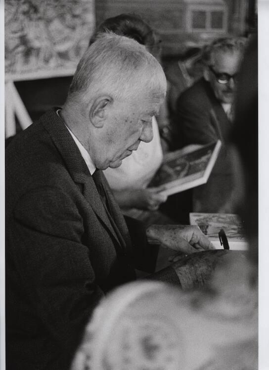 Peter Baum, Oskar Kokoschka in Wien am 7.6.1971 (anlässlich seiner Ausstellung im oberen Belved…