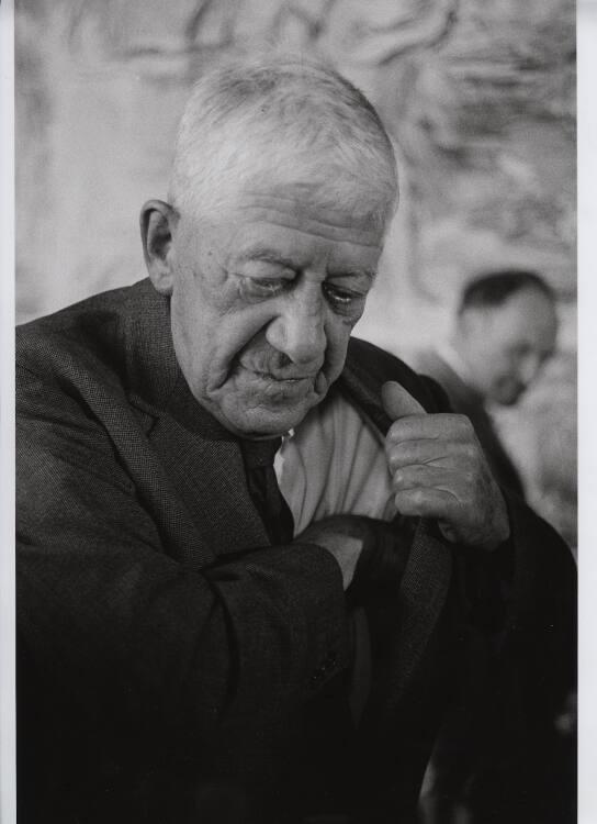 Peter Baum, Oskar Kokoschka in Wien am 7.6.1971 (anlässlich seiner Ausstellung im oberen Belved…