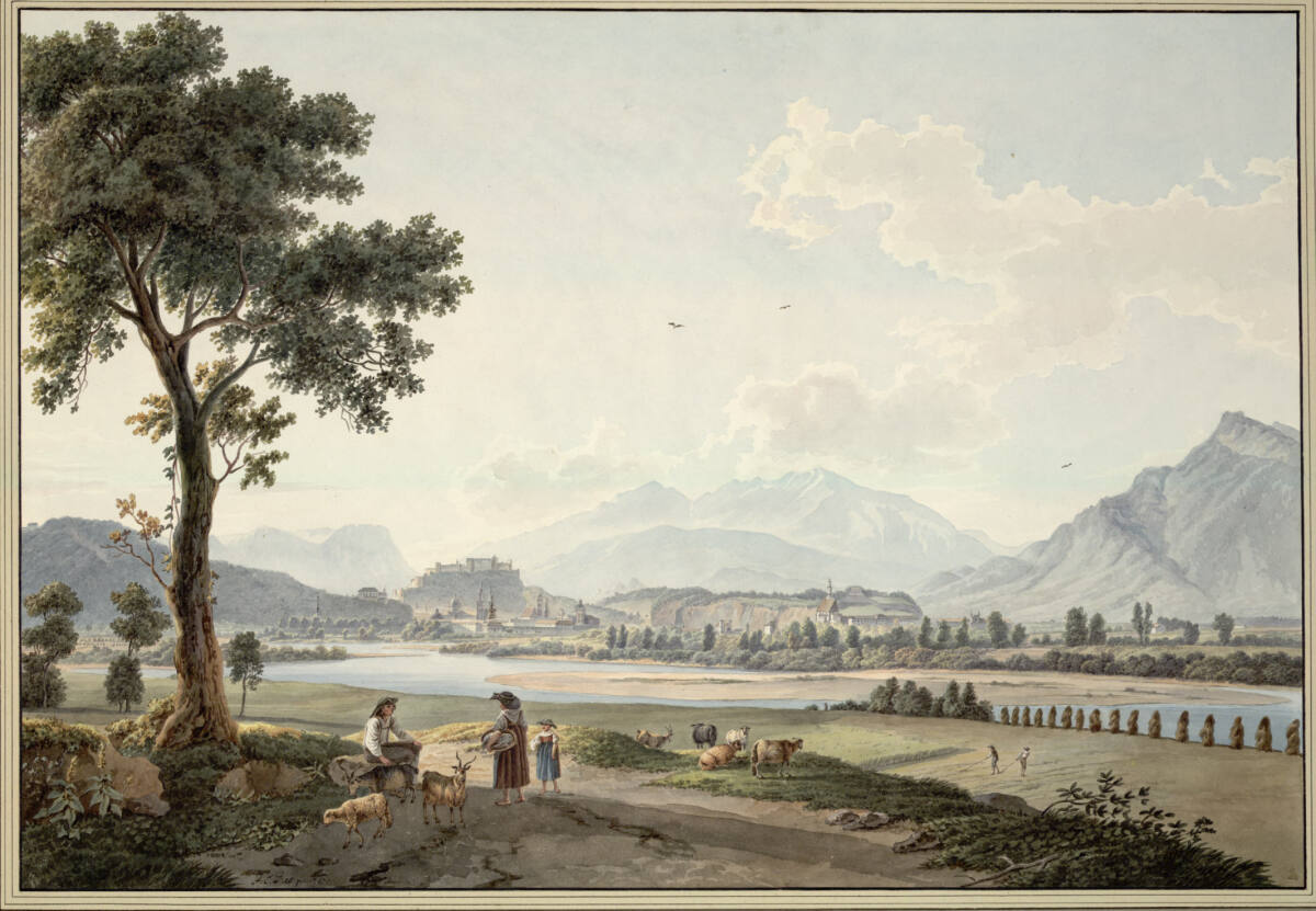 Blick auf Salzburg gegen Süden, Albert Christoph Dies, 1797