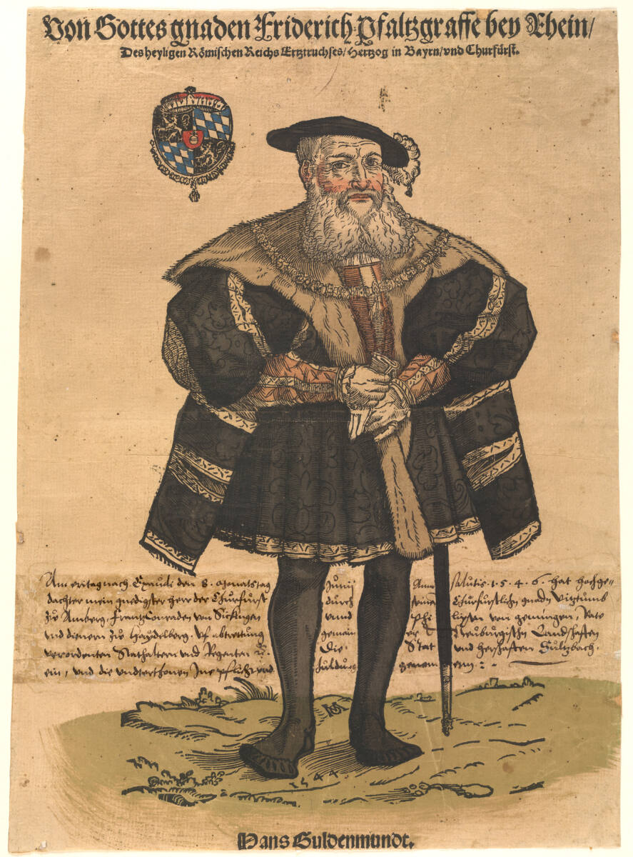 Friedrich Pfalzgraf bei Rhein und Herzog in Bayern, Michael Ostendorfer, 1544