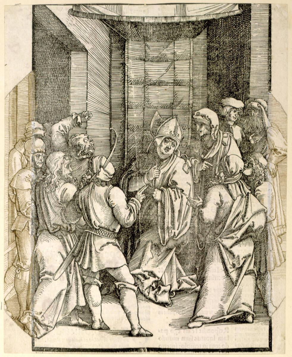 Hans Schäufelin, Christus vor dem Hohepriester Kajaphas (Scheibenriss), Inv. Nr.: DG1937/141