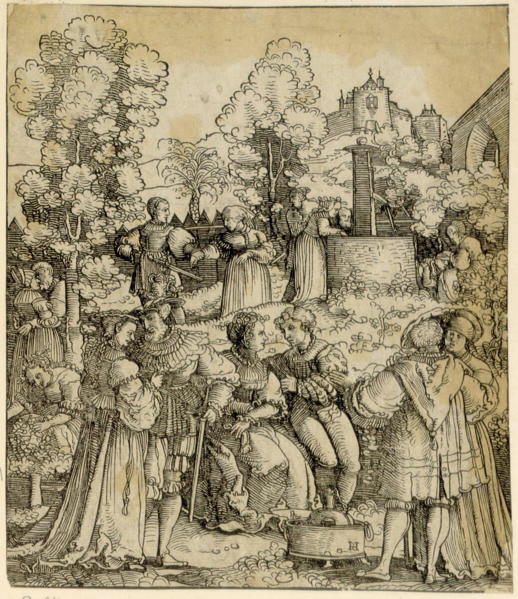 Hans Schäufelin, Eine Gesellschaft im Garten, Inv. Nr.: DG1937/240