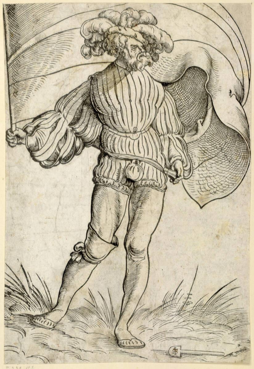 Meister IS mit der Schaufel, Ein Bannerträger, Inv. Nr.: DG1937/319