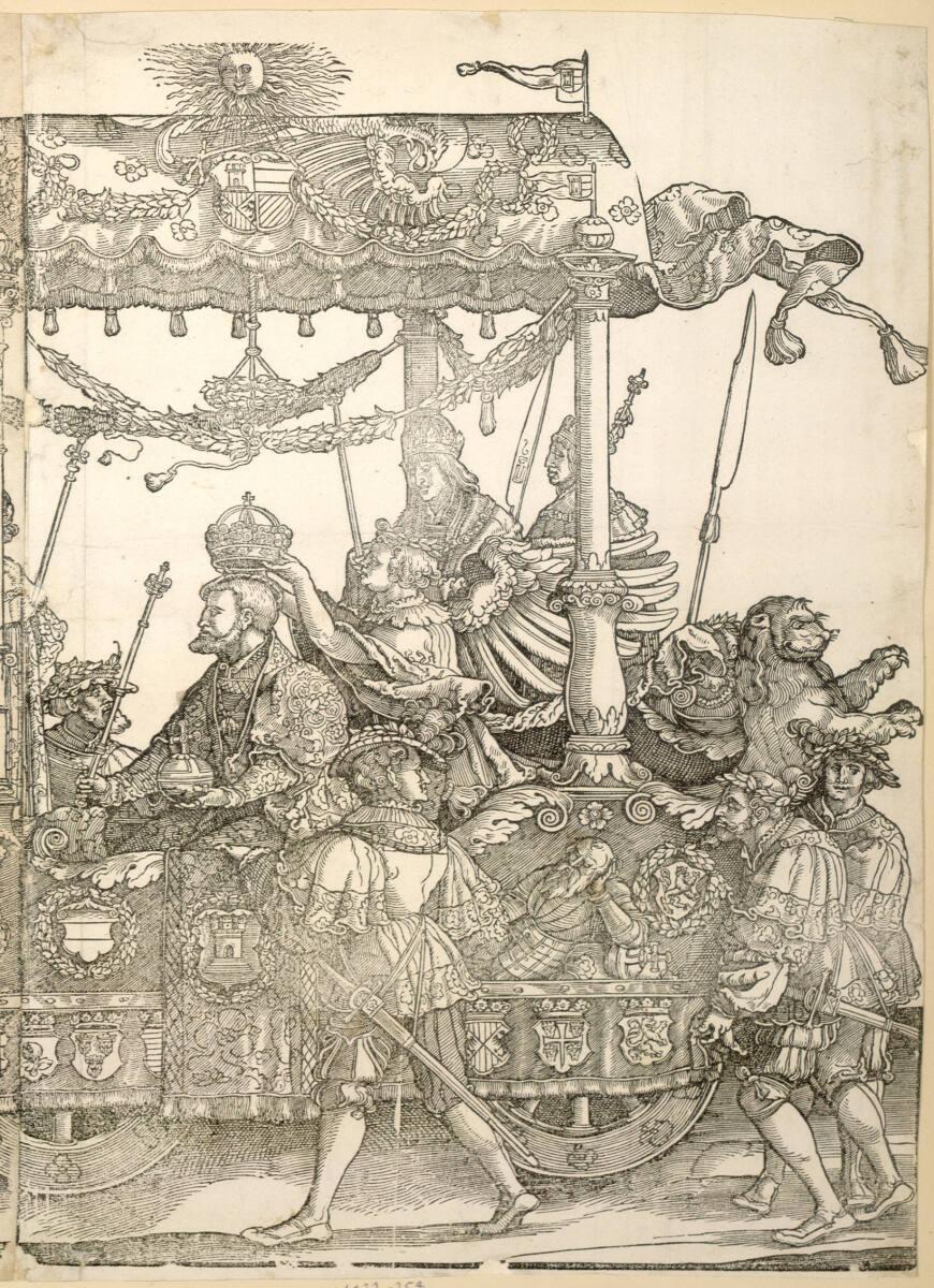 Hans Schäufelin, Triumphwagen für Kaiser Karl V. - hinterer Teil des Triumphwagens, Inv. Nr.: D…