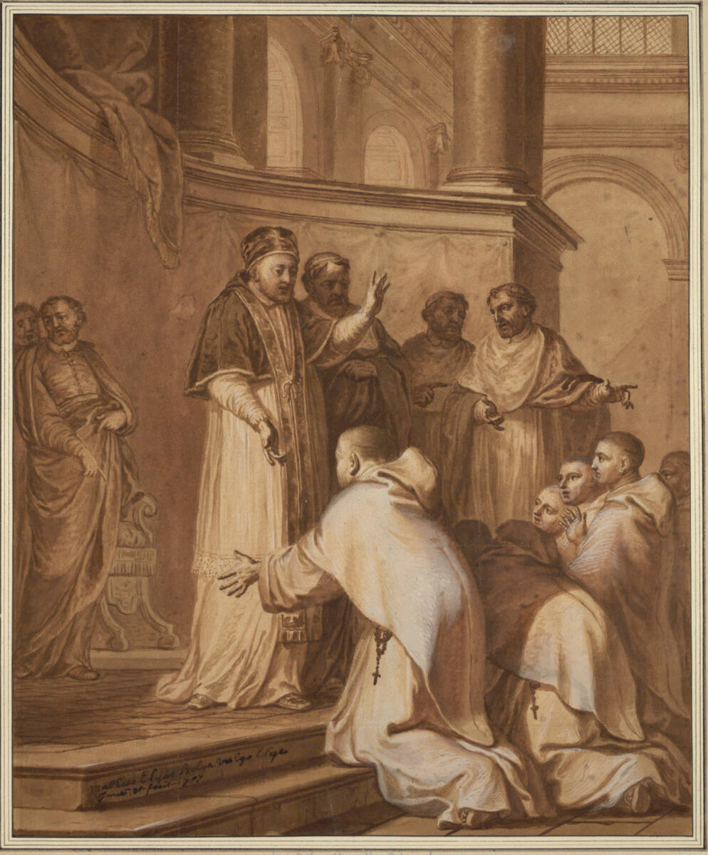 Papst Clemens VIII empfängt Zisterziensermönche, MatthieuElias, 1707