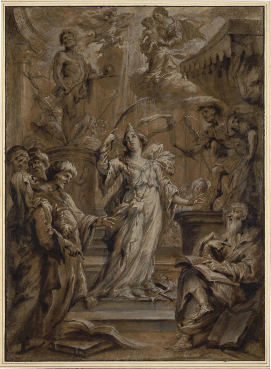 Kaspar Jacob van Opstal, Die hl. Katharina im Disput mit den Philosophen, Inv. Nr.: 15162