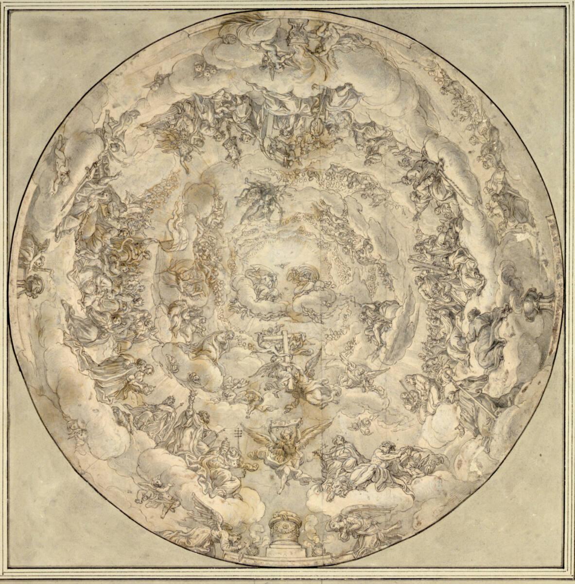 Anonym, Zeichnung nach dem Kuppelfresko in Val-de-Grâce, Inv. Nr.: 15238