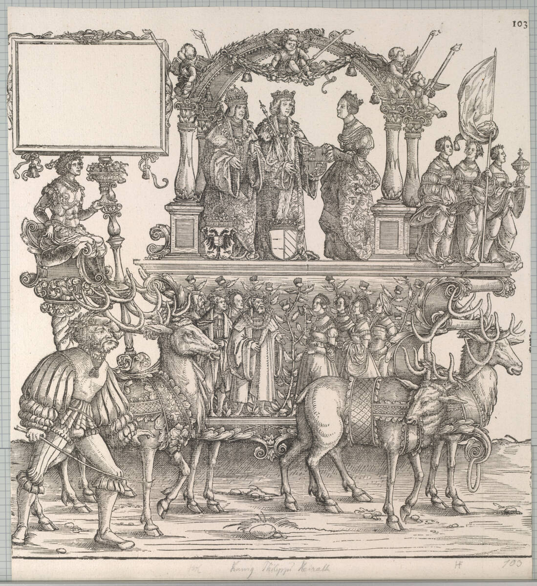Triumphzug Kaiser Maximilians I.: Die Hochzeit König Philipps, Maximilians Sohn, mit der Erbin von Spanien, Hans Springinklee, 1796