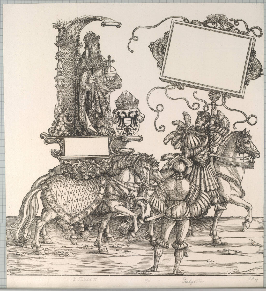 Triumphzug Kaiser Maximilians I.: Die Denkmale der Vorgänger: Kaiser Friedrich III., Hans Springinklee, 1796