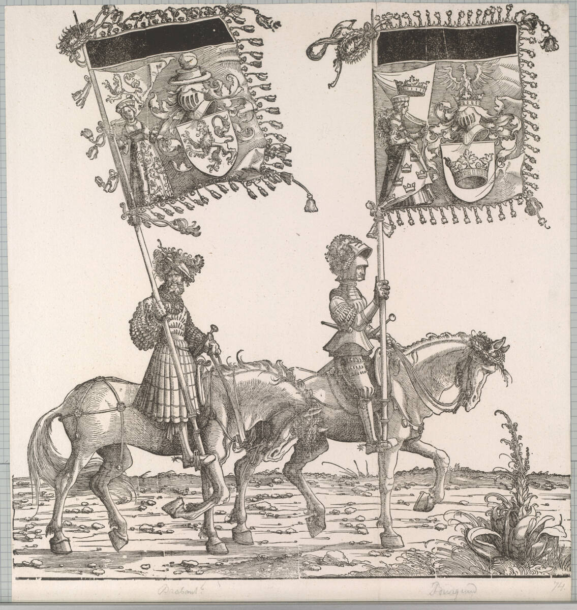 Triumphzug Kaiser Maximilians I.: Banner von Zähringen und Burgendt, MeisterdesTrosses, 1796