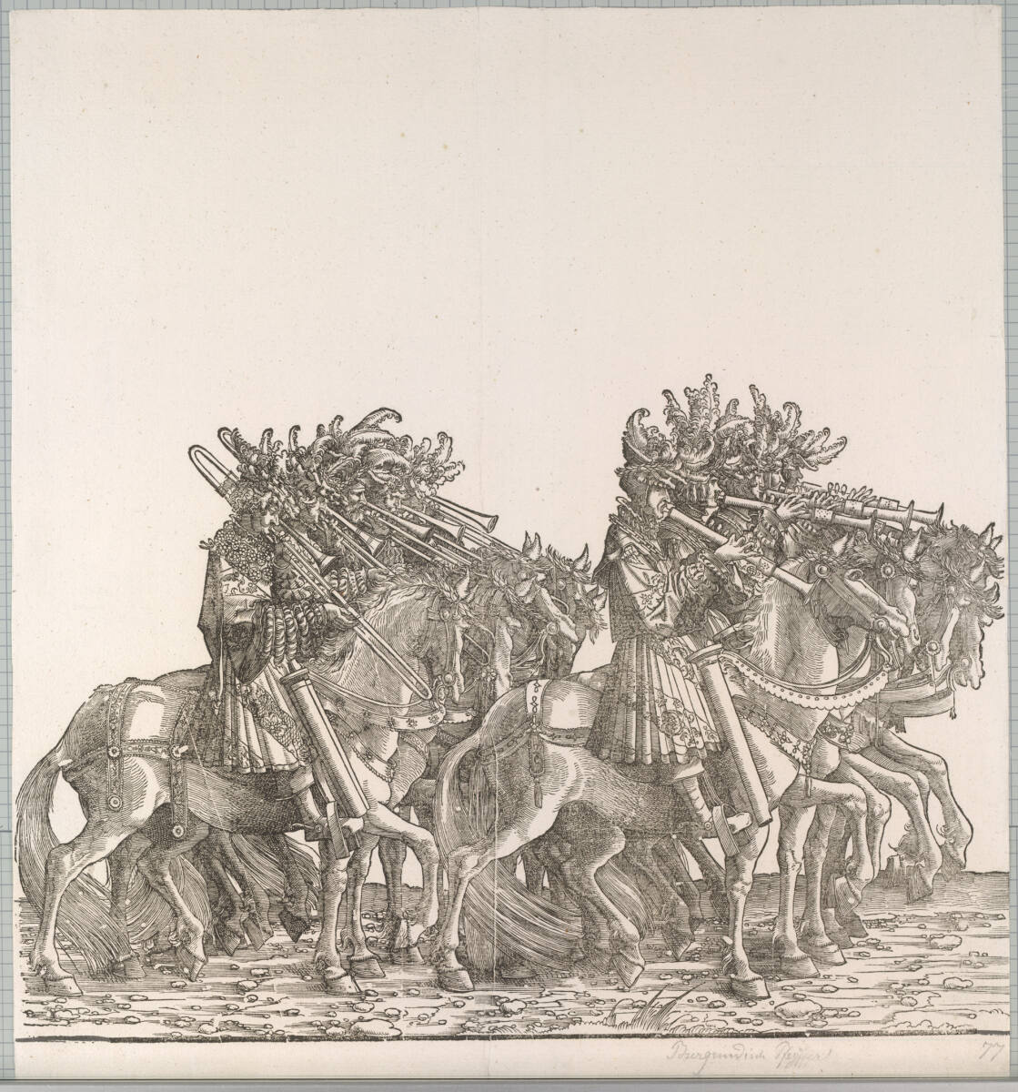 Triumphzug Kaiser Maximilians I.: Burgundische Pfeifer, MeisterdesTrosses, 1796