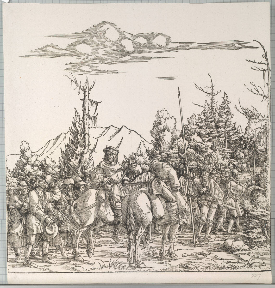 Triumphzug Kaiser Maximilians I.: Der Tross (Mit zwei Reitern), MeisterdesTrosses, 1796
