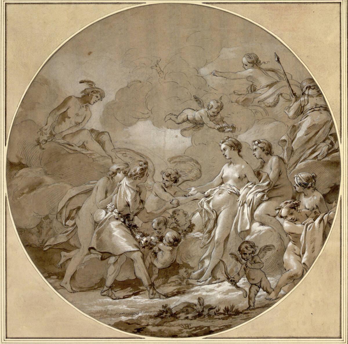 Joseph Marie Vien, Das Urteil des Paris, Inv. Nr.: 15292