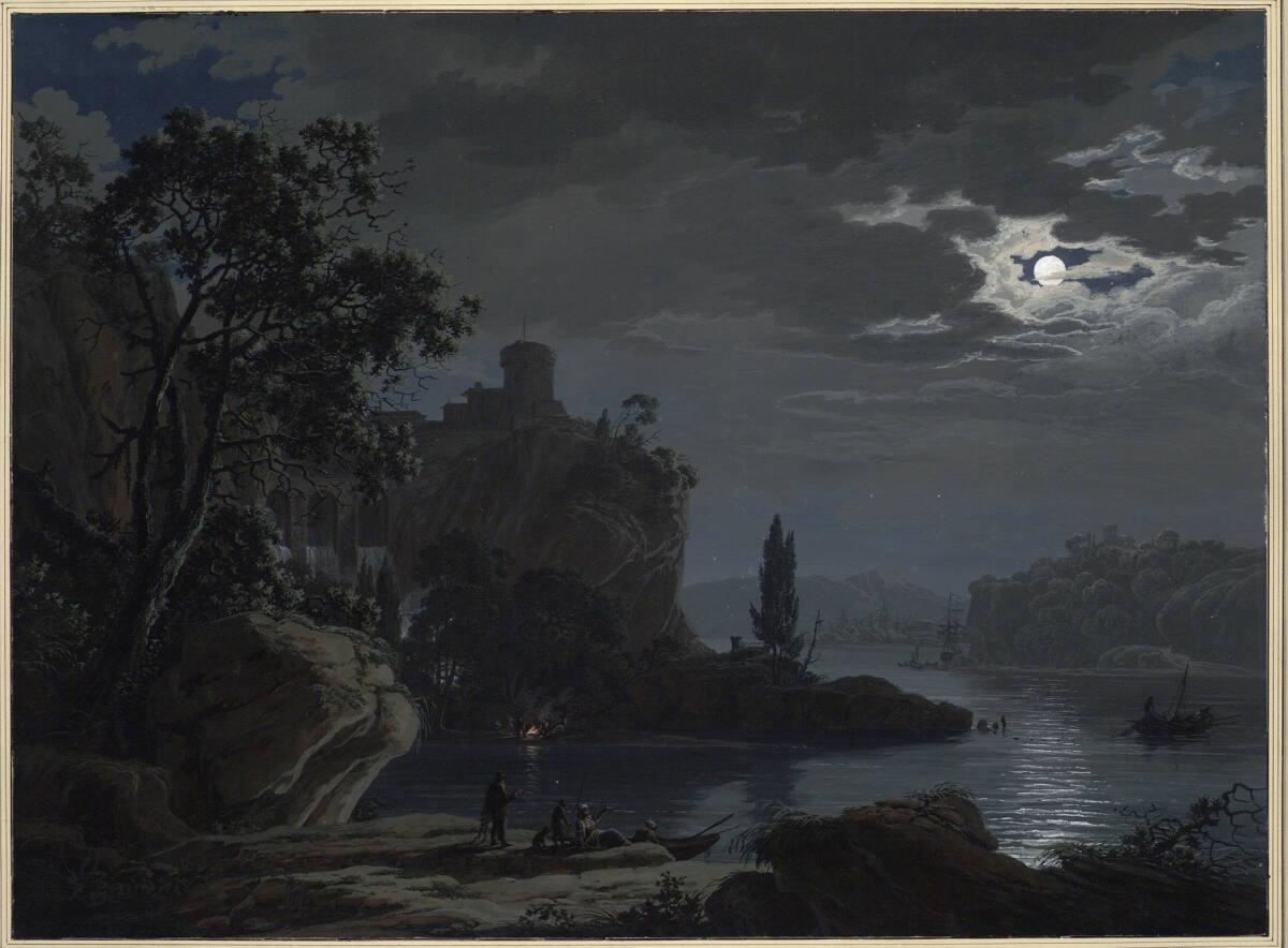 Louis Albert Guislain Bacler d'Albe, Flußlandschaft bei Mondschein, Inv. Nr.: 15339