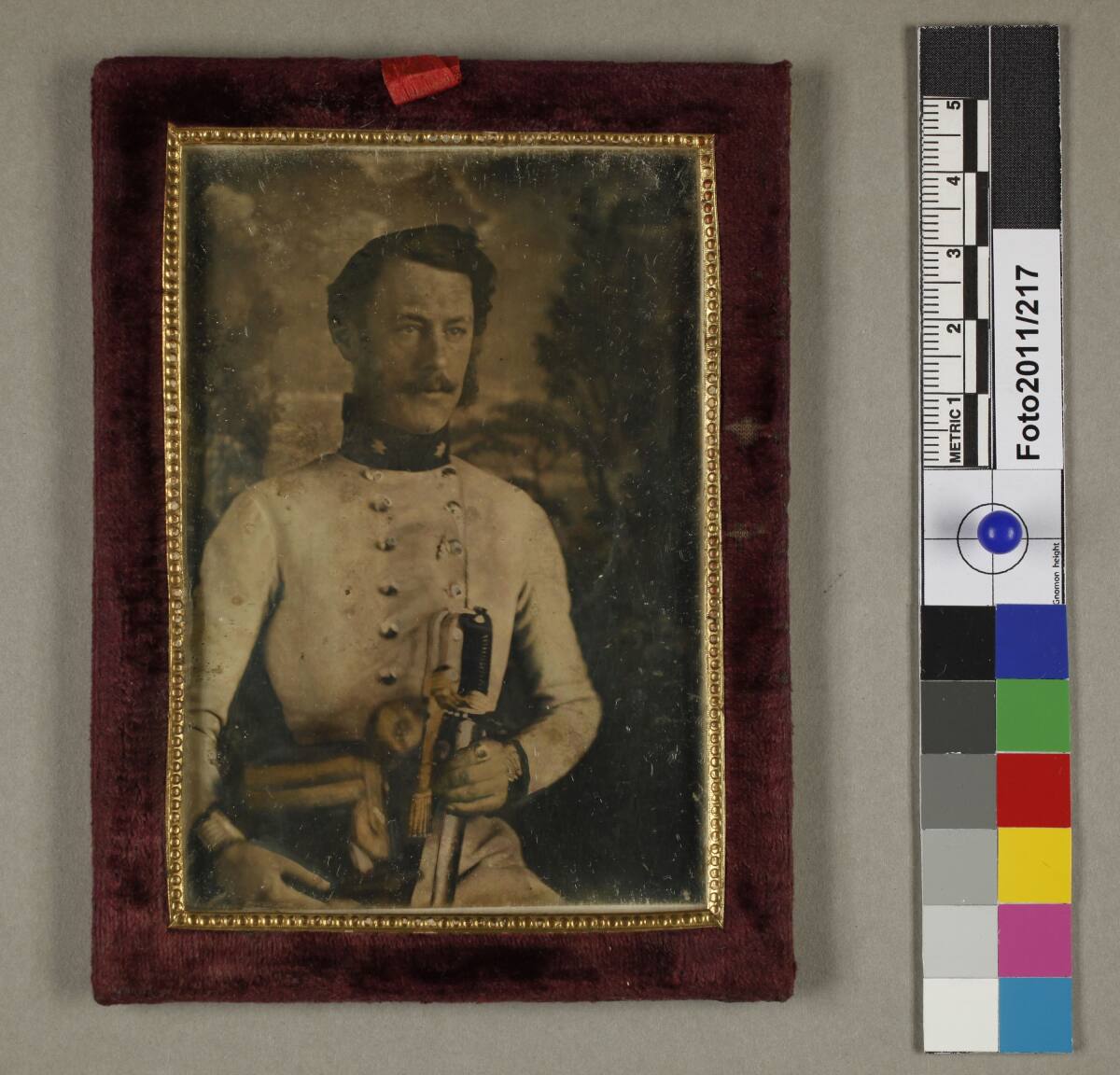 Anonym, Porträt eines Mannes in Uniform: Vater von Anna Eder, geb. Valenta (?)