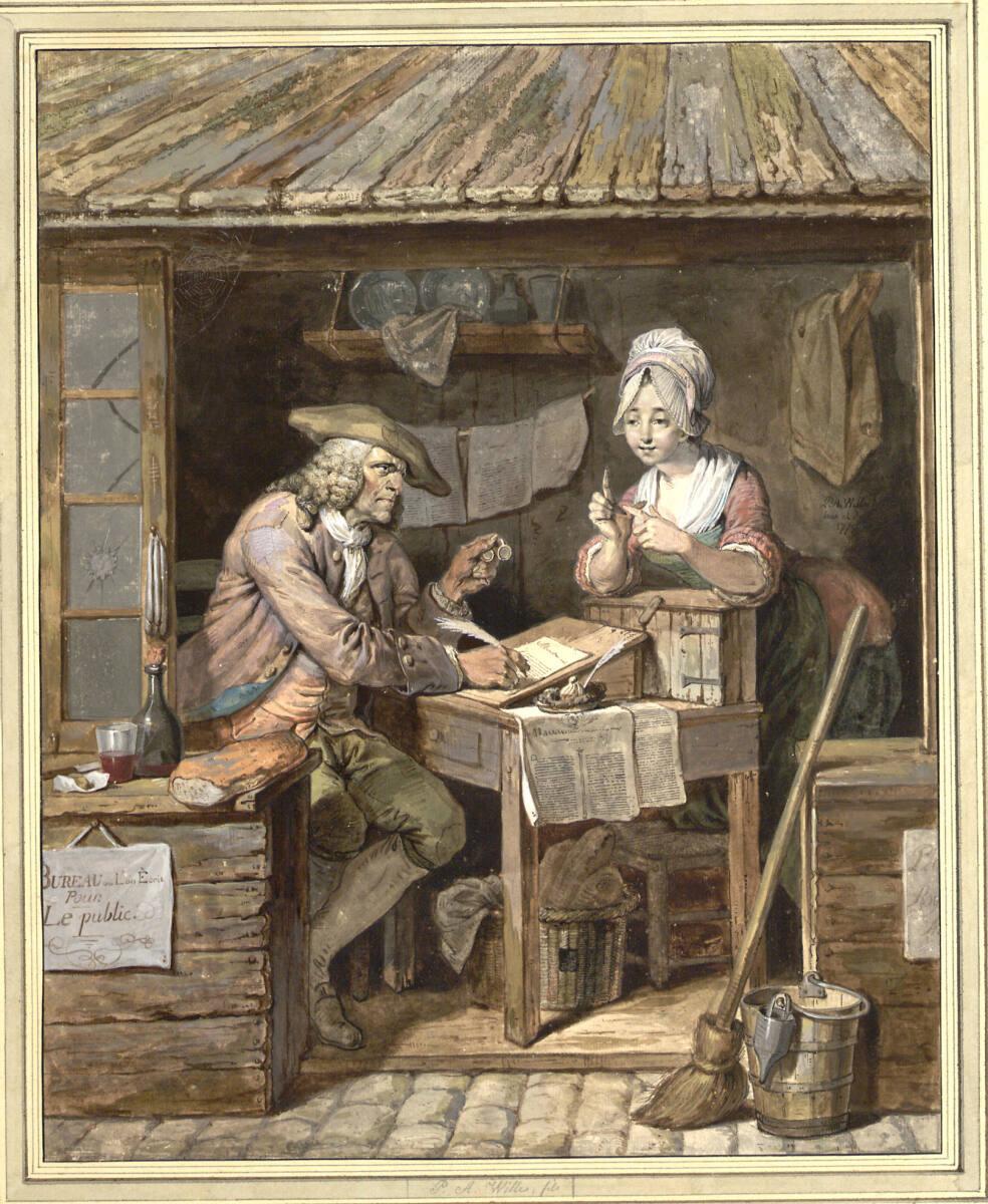 Pierre Alexandre Wille, Die öffentliche Schreibstube, Inv. Nr.: 15422