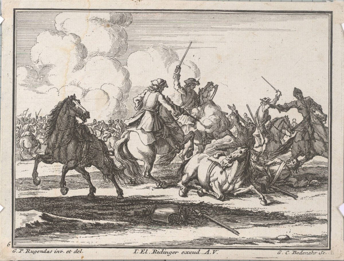 Reiter-Kampf mit Fussvolk, GeorgConradBodenehr