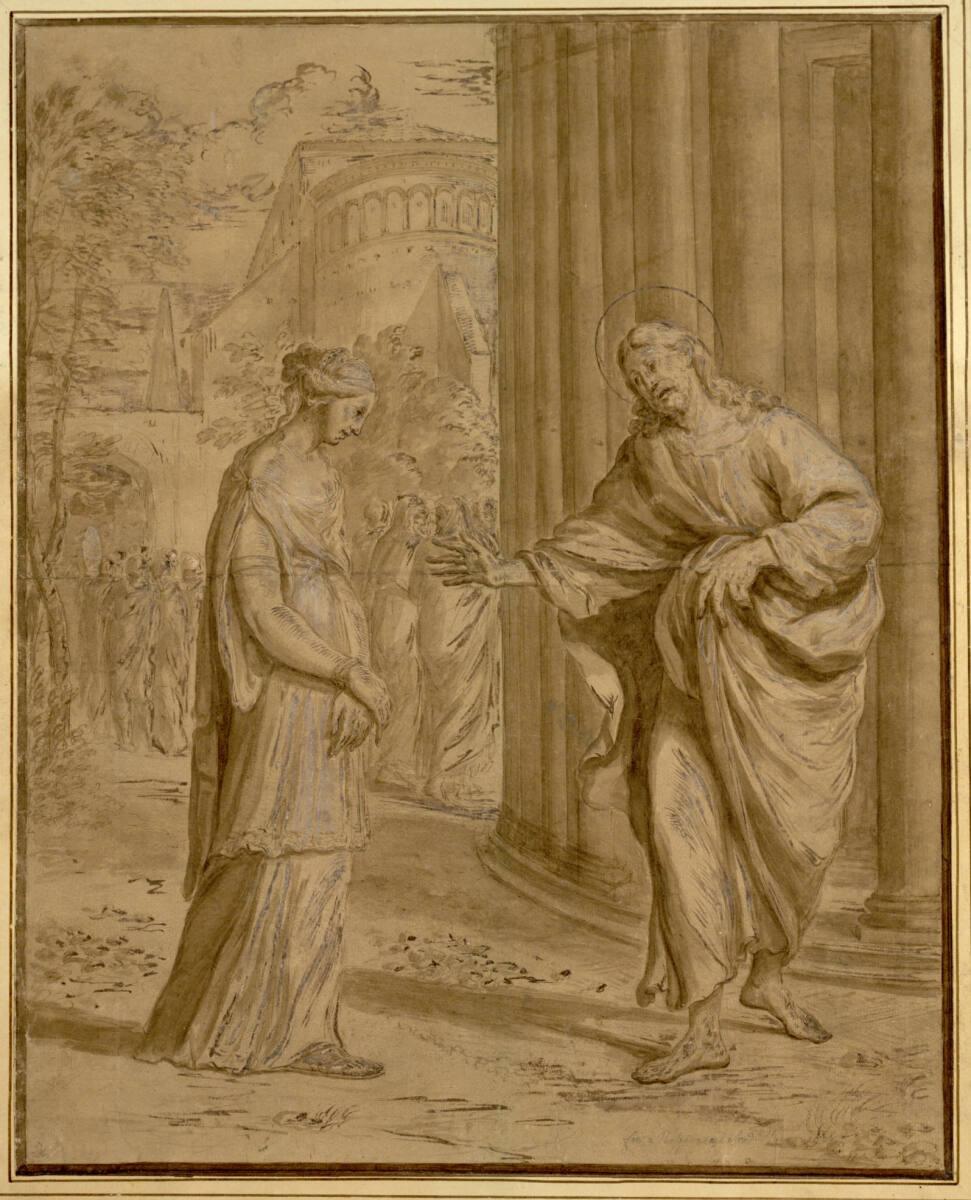Anonym, Christus und die Ehebrecherin unter den Mauern einer Stadt, Inv. Nr.: 15460