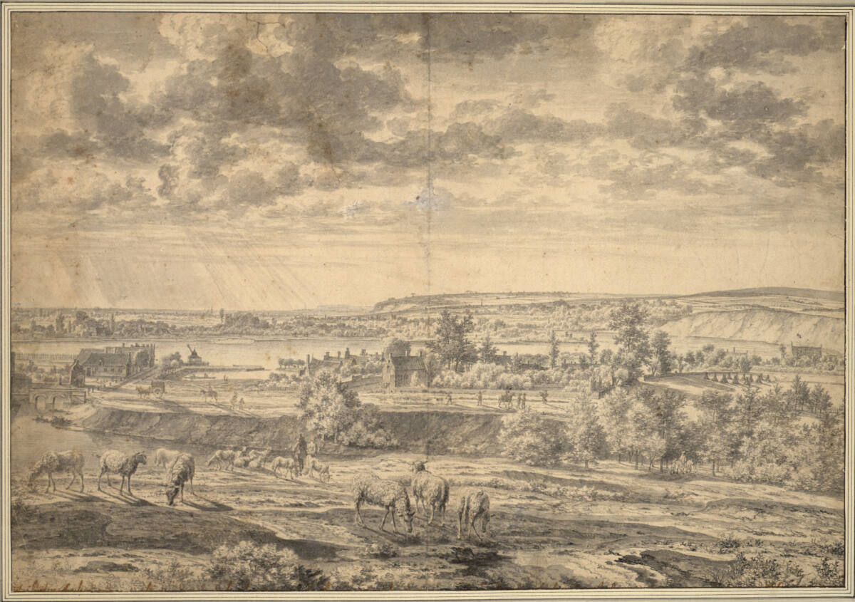 Rheinlandschaft bei Arnhem (eine Schafweide im Vordergrund), Joris van der Haagen
