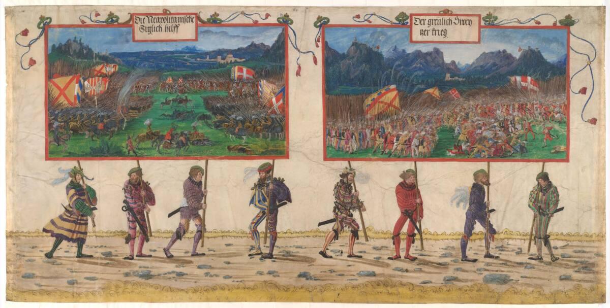 Albrecht Altdorfer, Triumphzug Kaiser Maximilians I.: Der Schweizer Krieg und der Krieg gegen N…