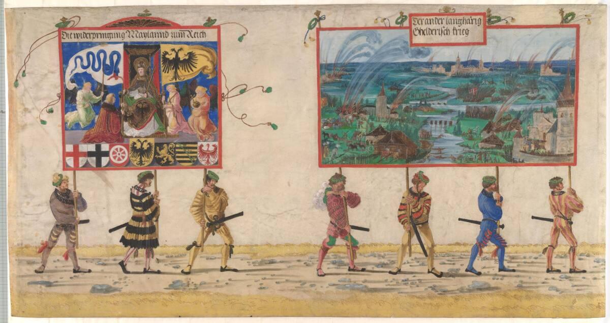 Albrecht Altdorfer, Triumphzug Kaiser Maximilians I.: Der zweite Geldrische Krieg und die Wiede…
