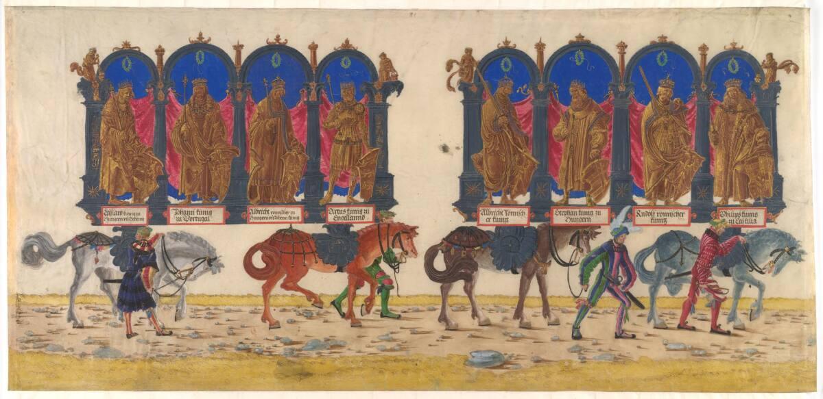 Albrecht Altdorfer, Triumphzug Kaiser Maximilians I.: Die Ahnen Kaiser Maximilians I., Inv. Nr.…