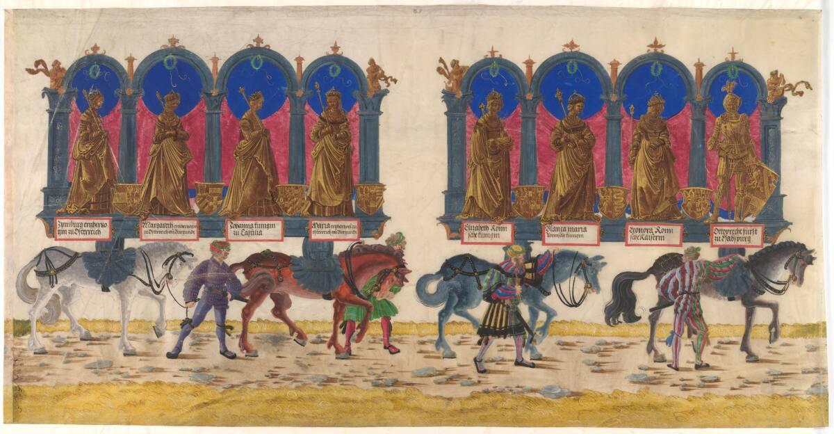 Albrecht Altdorfer, Triumphzug Kaiser Maximilians I.: Die Ahnen Kaiser Maximilians I., Inv. Nr.…