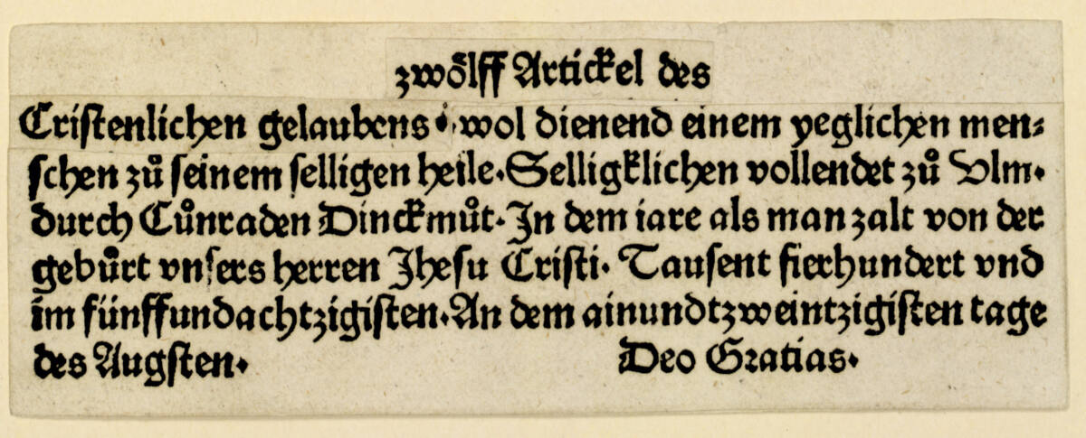 Schlusstext, Konrad Dinckmut, 1485