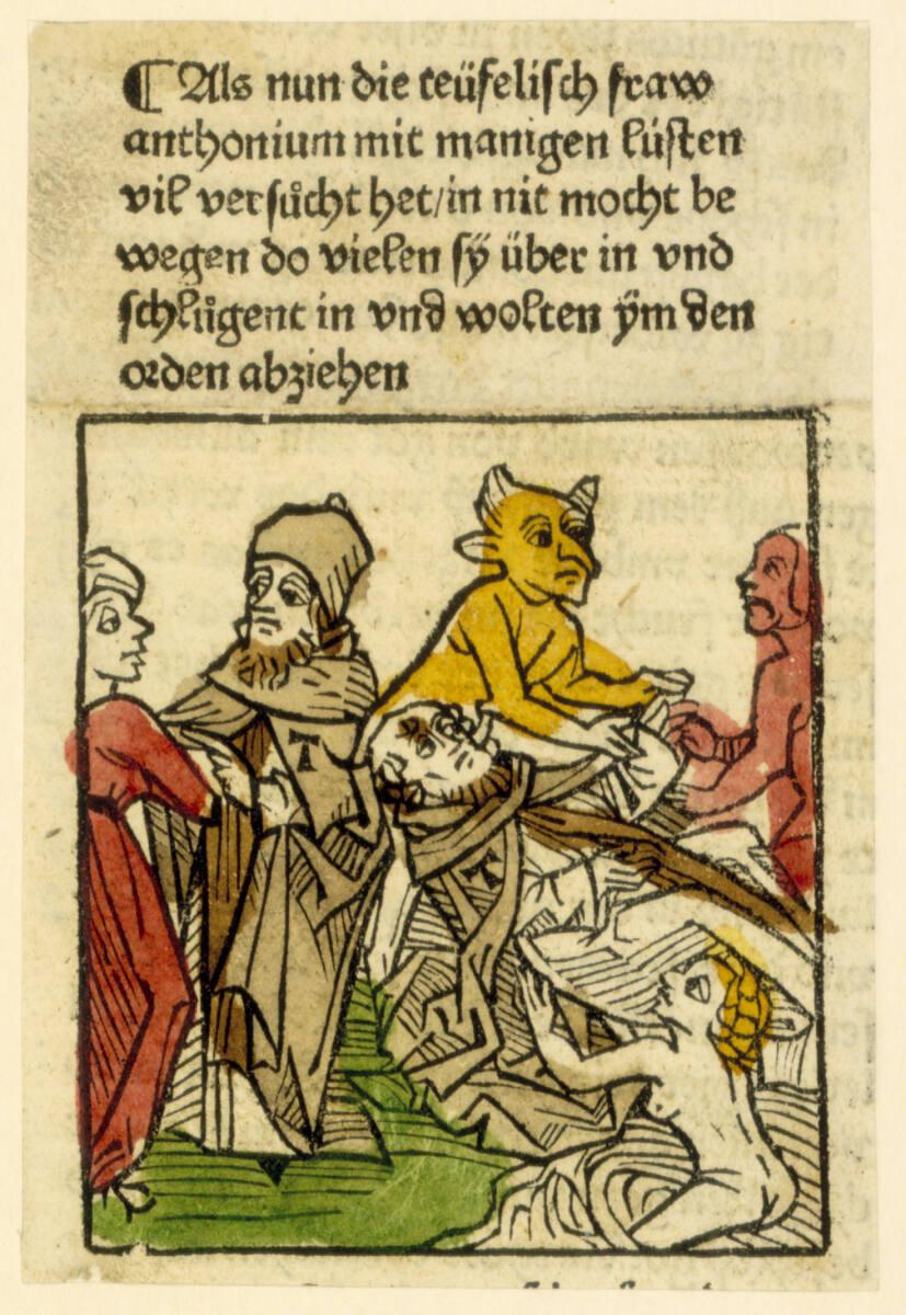 Peter Berger, Der heilige Antonius kämpft gegen die Versuchung durch den Teufel in Gestalt eine…