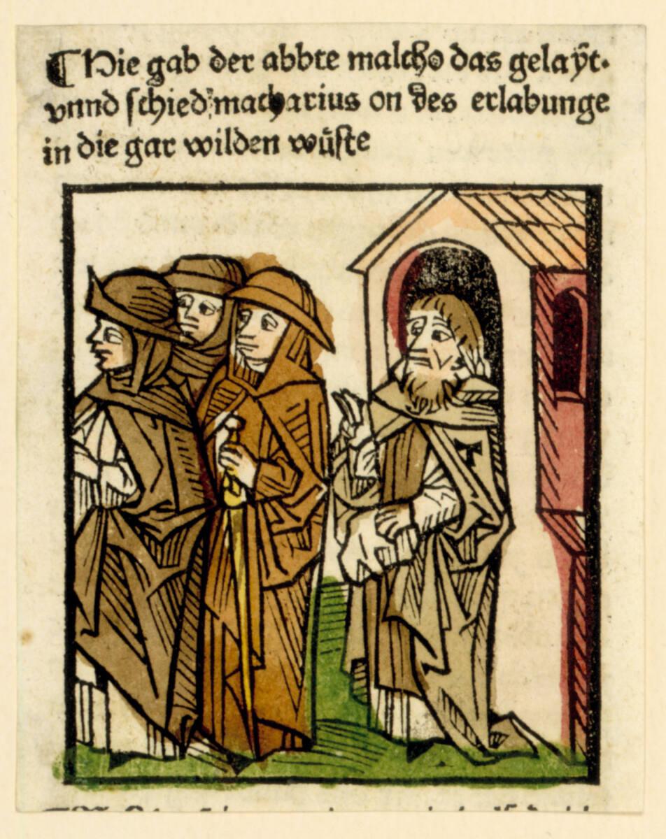 Peter Berger, Abt Malchus gibt das Geleit und Macharius geht in die Wüste, Inv. Nr.: DG1966/356