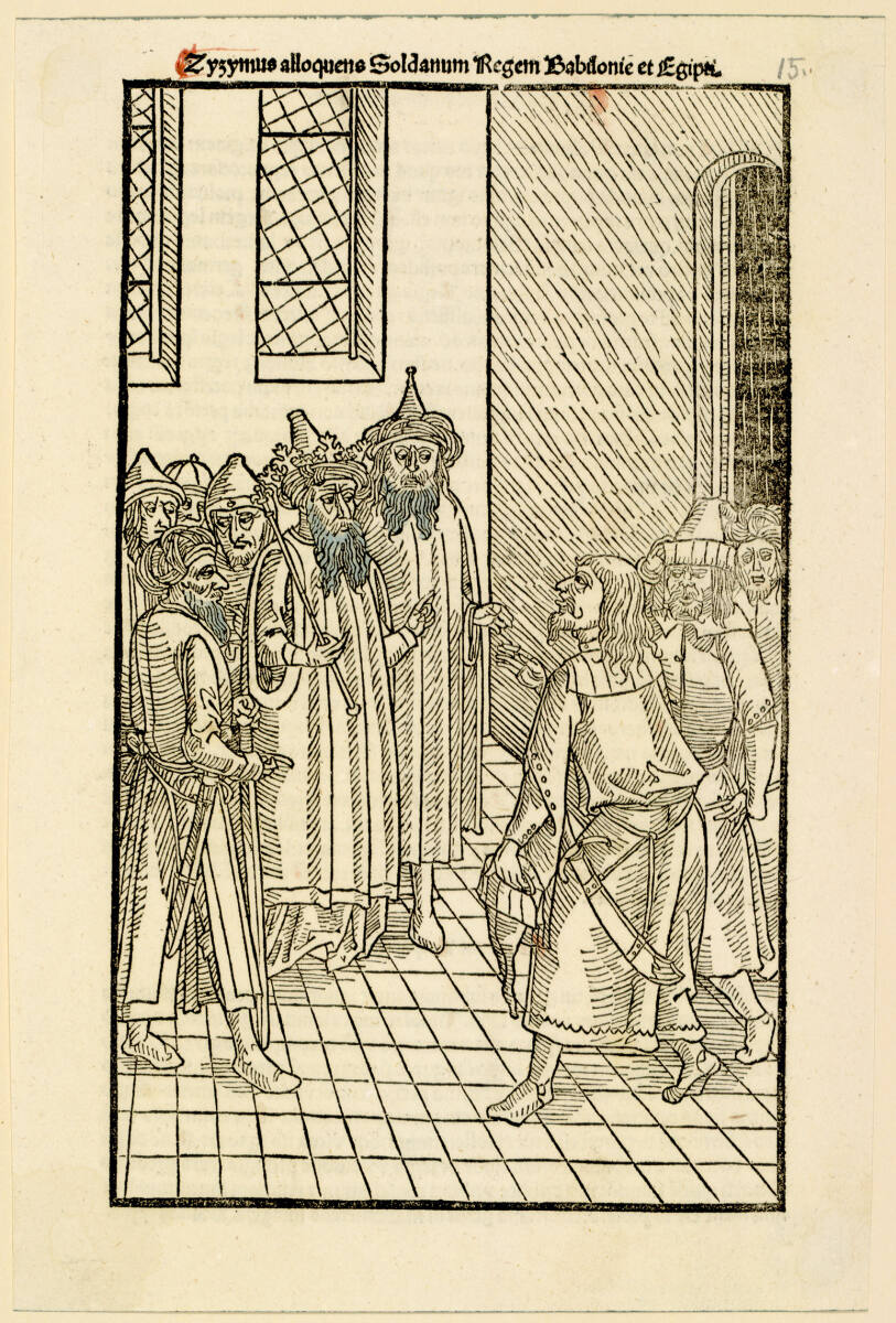 Zyzymus alloquens Soldanum rege, Babilonie et Egipti, Johann Reger, 1496