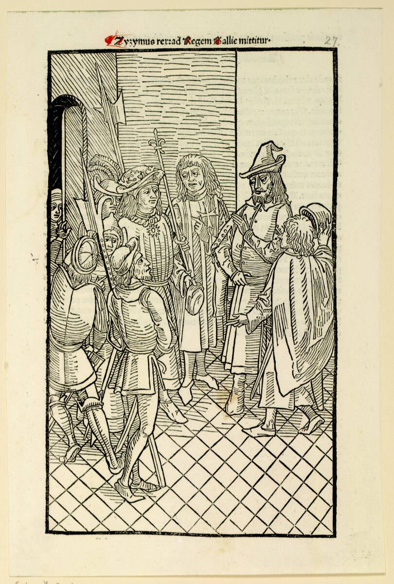 Zyzymus rex: ad Regem Gallie mittitur, Johann Reger, 1496