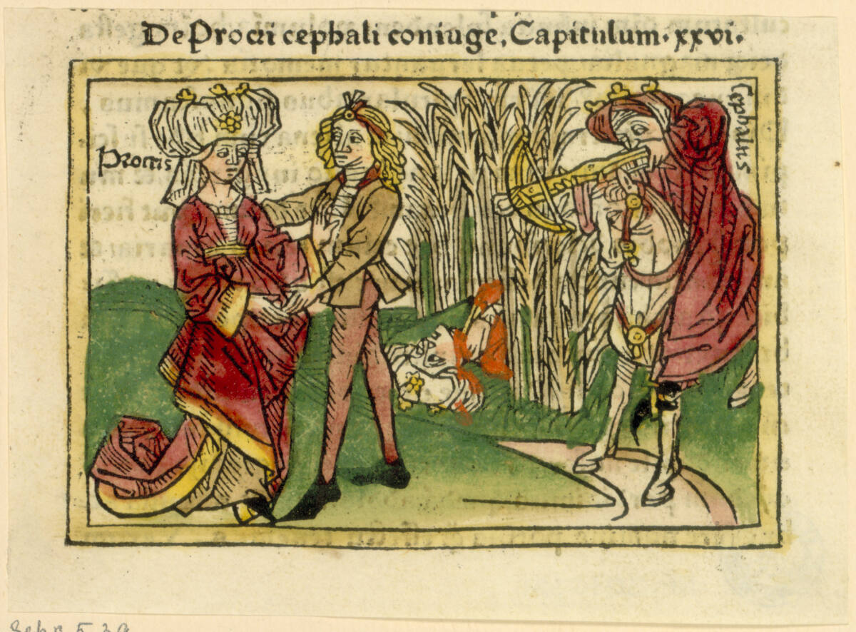 De Procri cephali coniuge - Procris, Cephalus, Johann Zainer, 1473