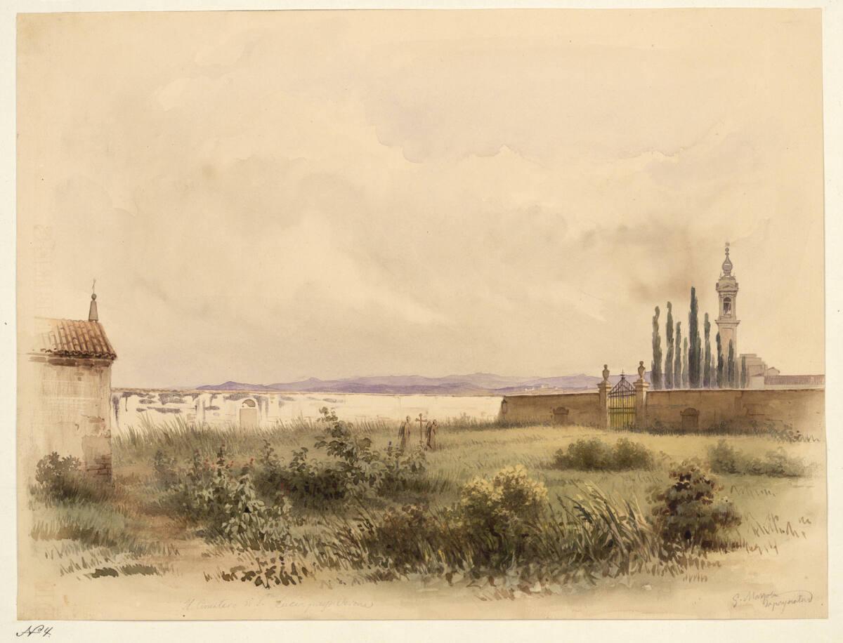Giuseppe Mazzola, Ansicht des Friedhofes von Santa Lucia bei Verona, Inv. Nr.: 15602
