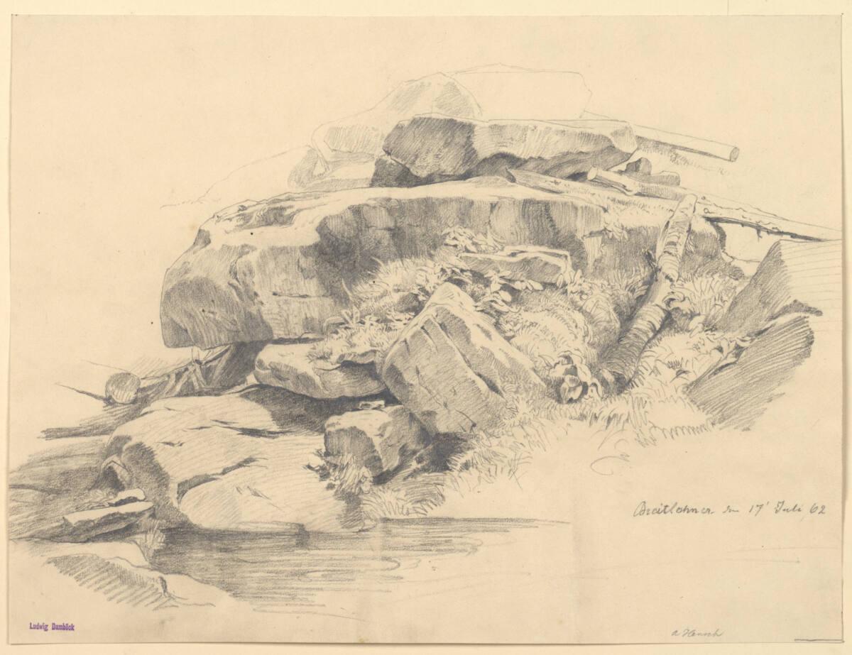 Anton Hansch, Felsblöcke beim "Breitlahner" im Zillertal, Inv. Nr.: 16019