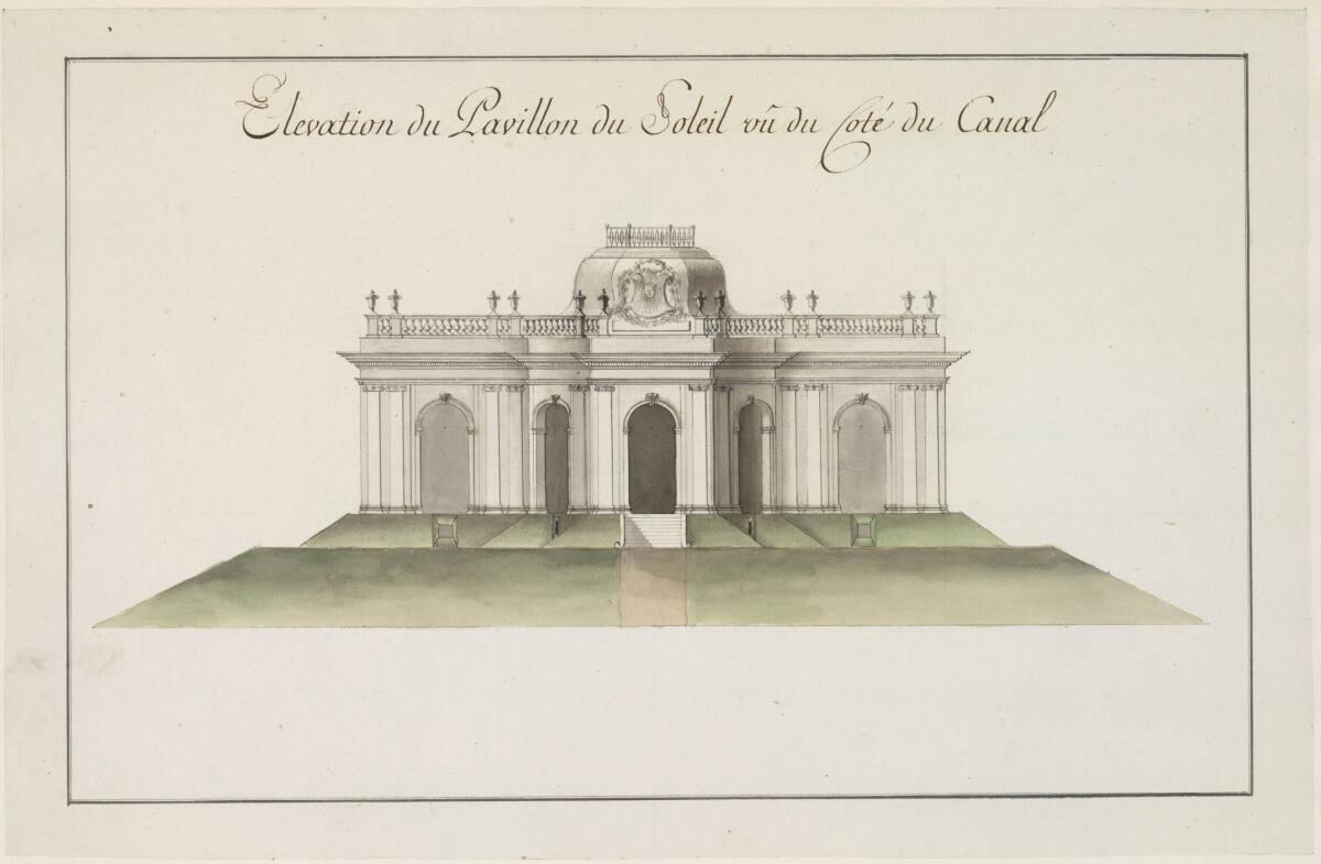 Herzog Albert von Sachsen-Teschen, Elevation du Pavillon du Soleil vu du Coté du Canal, Inv. Nr…