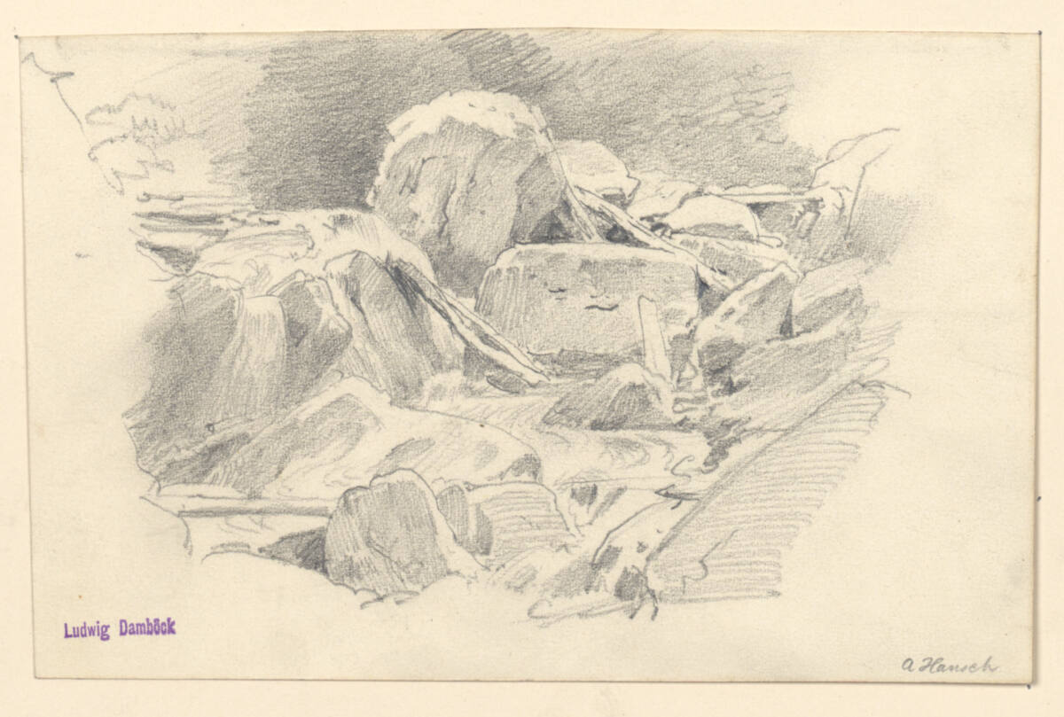 Bach durch Geröll fließend, Anton Hansch, 1850–1870