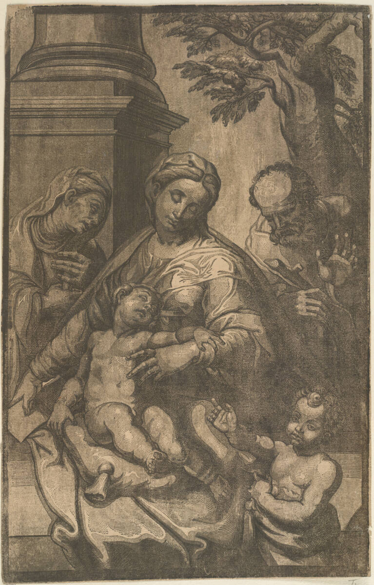 Die Heilige Familie mit dem Johannesknaben und eine Heilige, GiovanniGallo