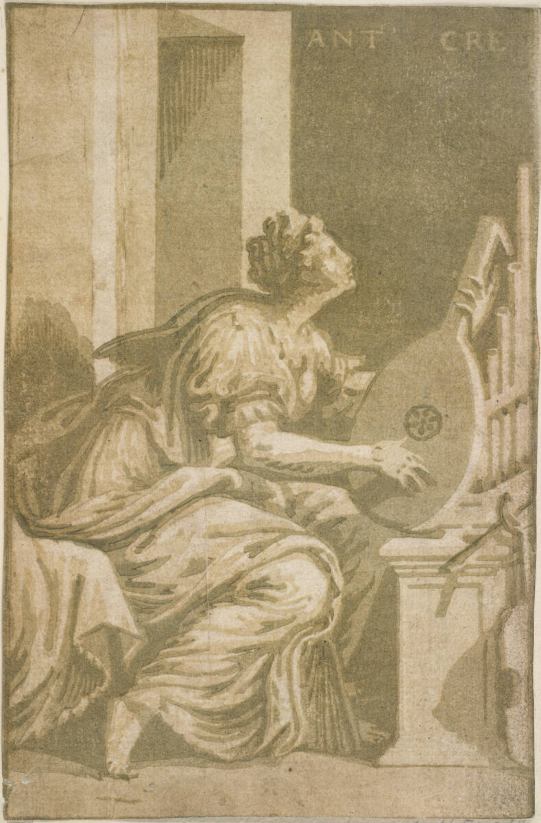 Sitzende Frau mit Laute, Antonio Campi