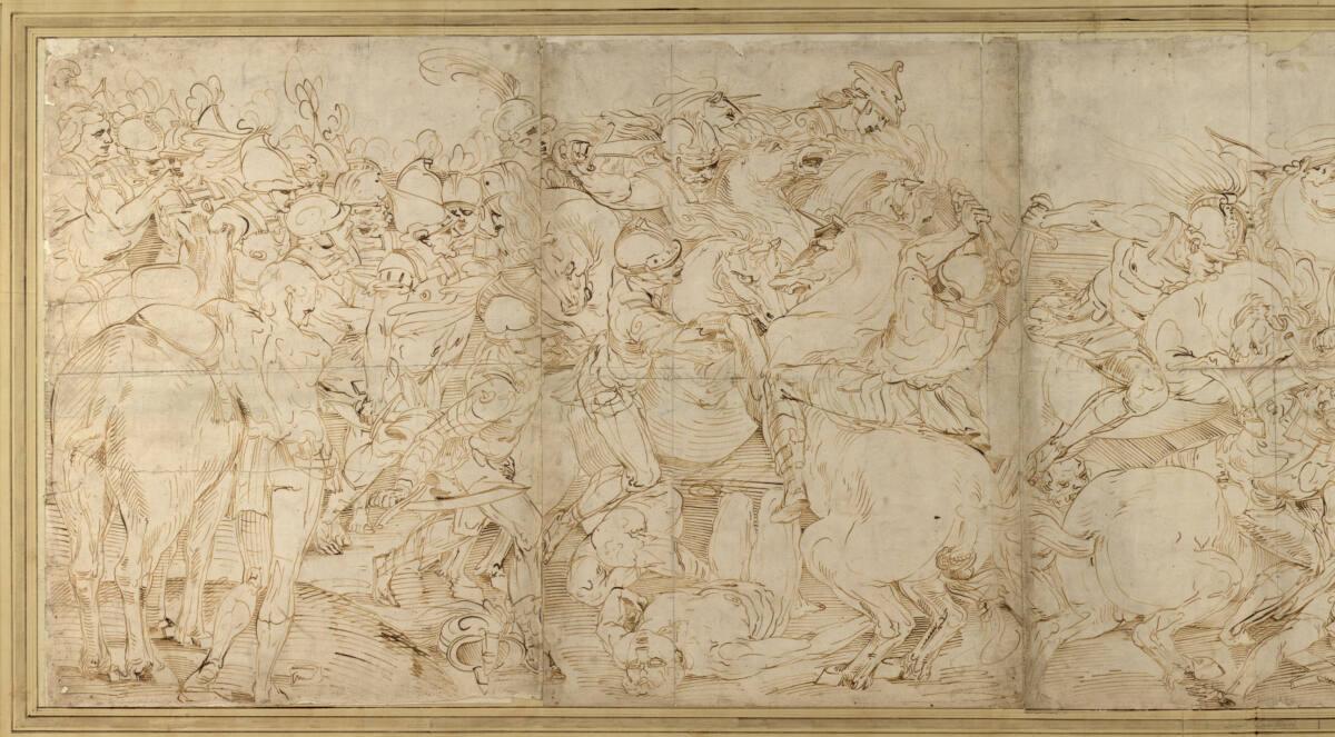 Luca Cambiaso, Reiterschlacht mit Fußvolk in antiker Tracht (Fries), Inv. Nr.: 17244