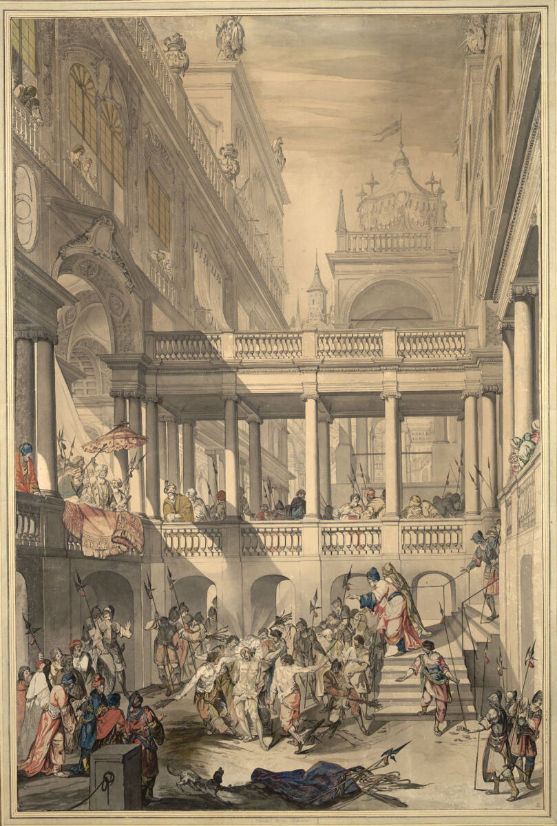 Architekturstück mit Anbetung der Könige, Angelo Michele Colonna