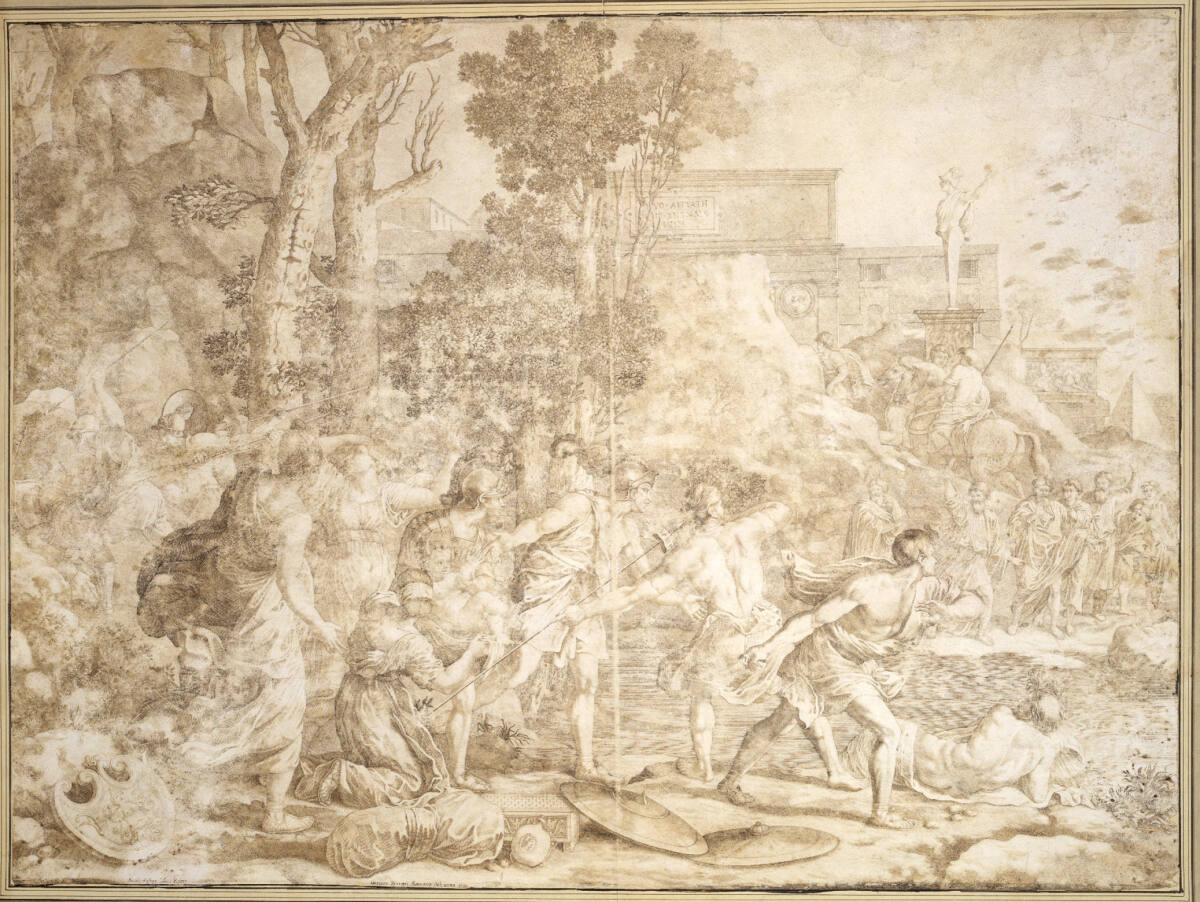 Pyrrhus, vor seinen Verfolgern gerettet, GaetanoBiccari, 1735